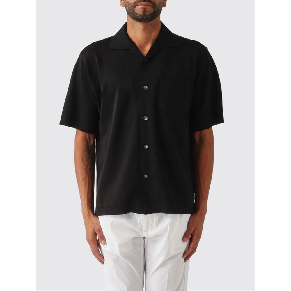 Herno Short-Sleeved Jersey Shirt With Cuban Collar And Pocket
